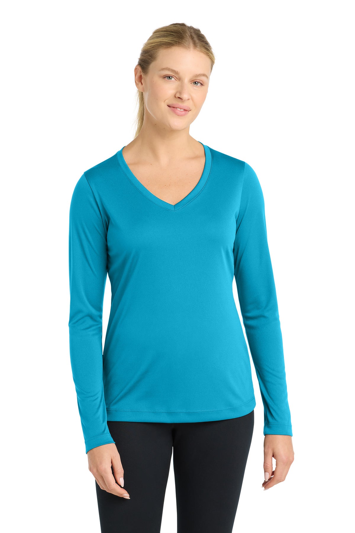 Sport-TekÂ® Women's Long Sleeve PosiChargeÂ® Competitorâ„¢ V-Neck Tee. LST353LS