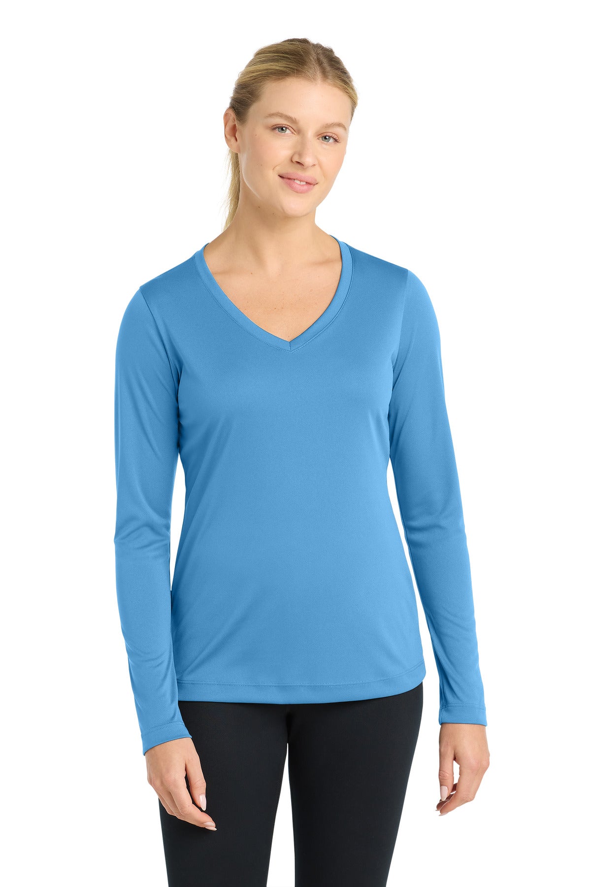 Sport-TekÂ® Women's Long Sleeve PosiChargeÂ® Competitorâ„¢ V-Neck Tee. LST353LS
