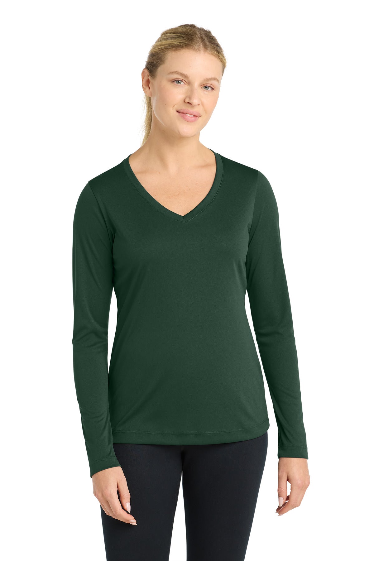 Sport-TekÂ® Women's Long Sleeve PosiChargeÂ® Competitorâ„¢ V-Neck Tee. LST353LS