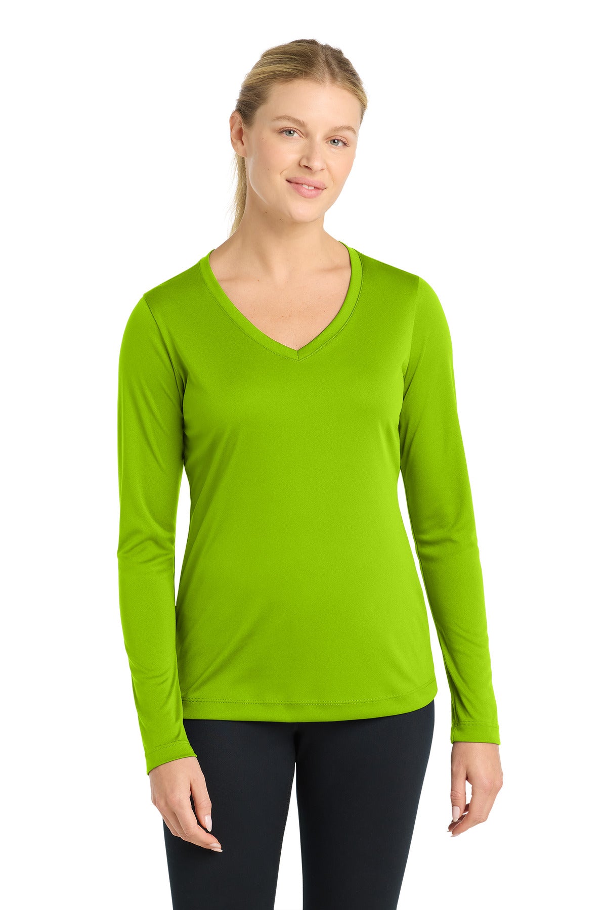 Sport-TekÂ® Women's Long Sleeve PosiChargeÂ® Competitorâ„¢ V-Neck Tee. LST353LS