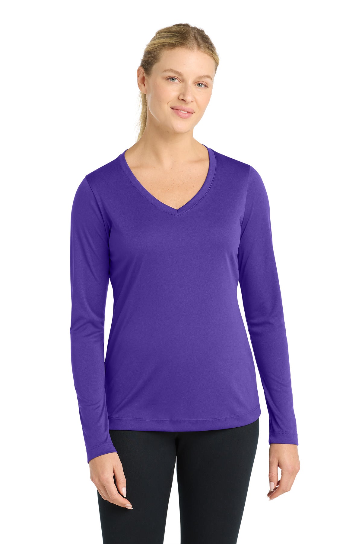 Sport-TekÂ® Women's Long Sleeve PosiChargeÂ® Competitorâ„¢ V-Neck Tee. LST353LS