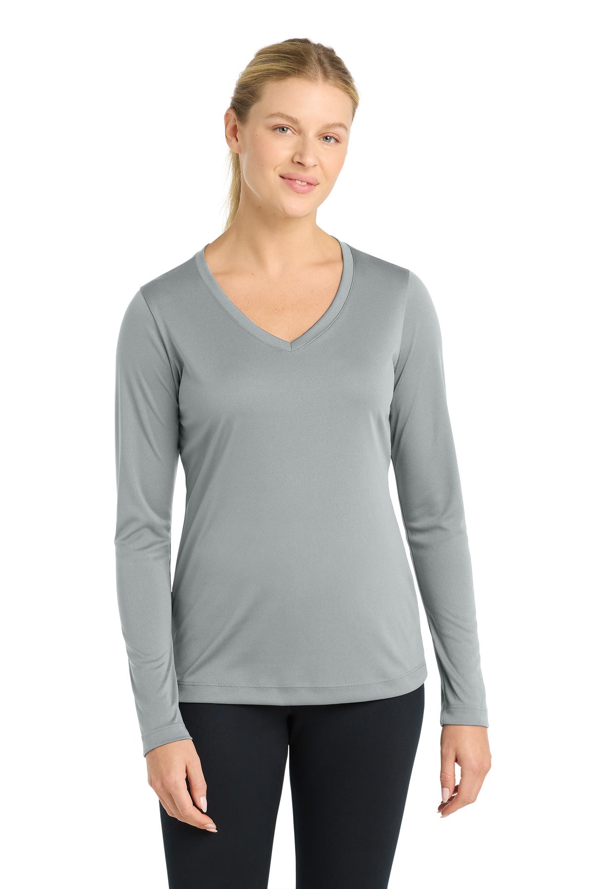 Sport-TekÂ® Women's Long Sleeve PosiChargeÂ® Competitorâ„¢ V-Neck Tee. LST353LS