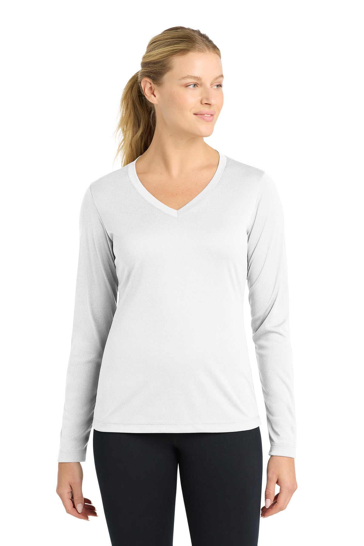 Sport-TekÂ® Women's Long Sleeve PosiChargeÂ® Competitorâ„¢ V-Neck Tee. LST353LS
