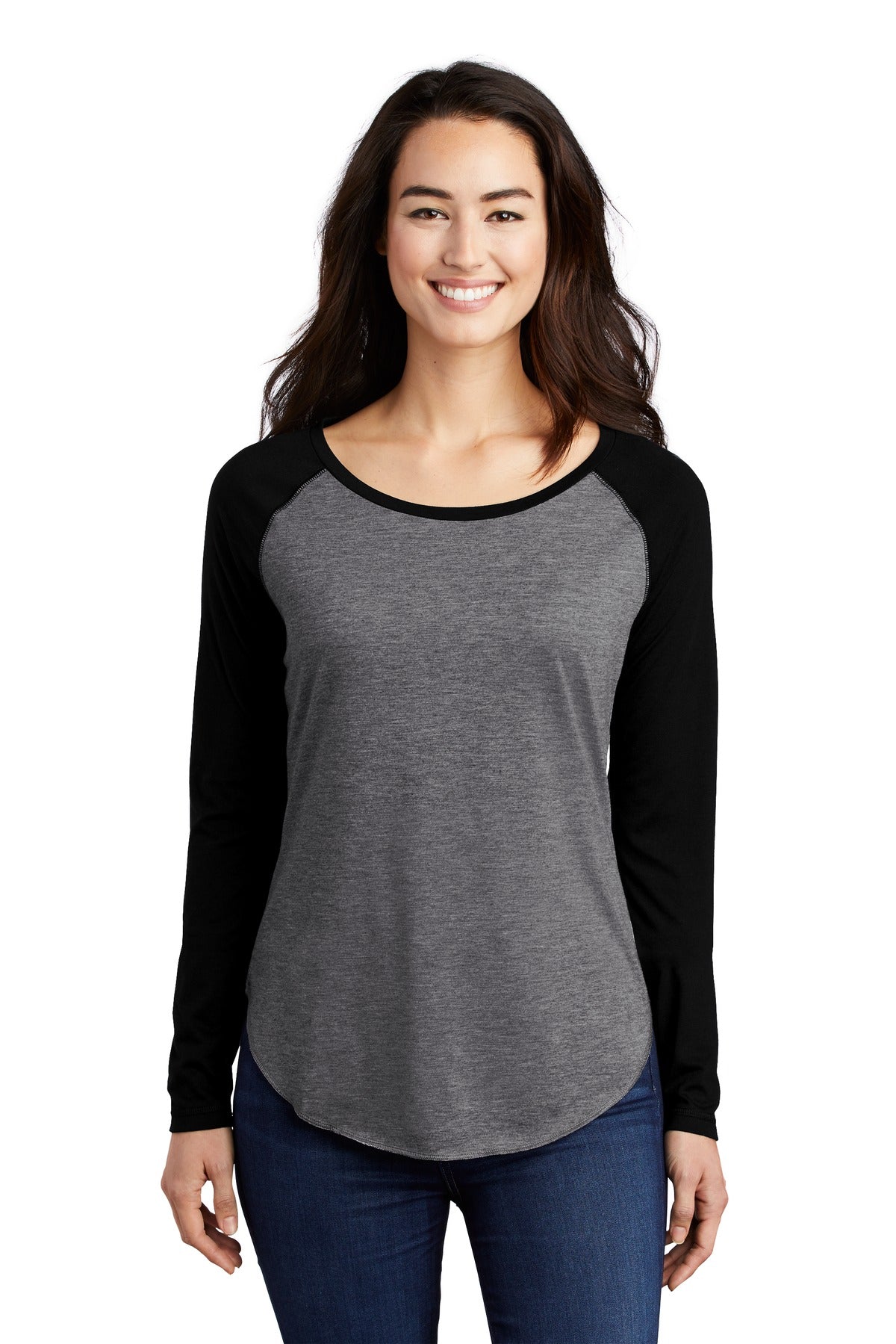 Sport-Tek ? Women's PosiCharge ? Long Sleeve Tri-Blend Wicking Scoop Neck Raglan Tee LST400LS