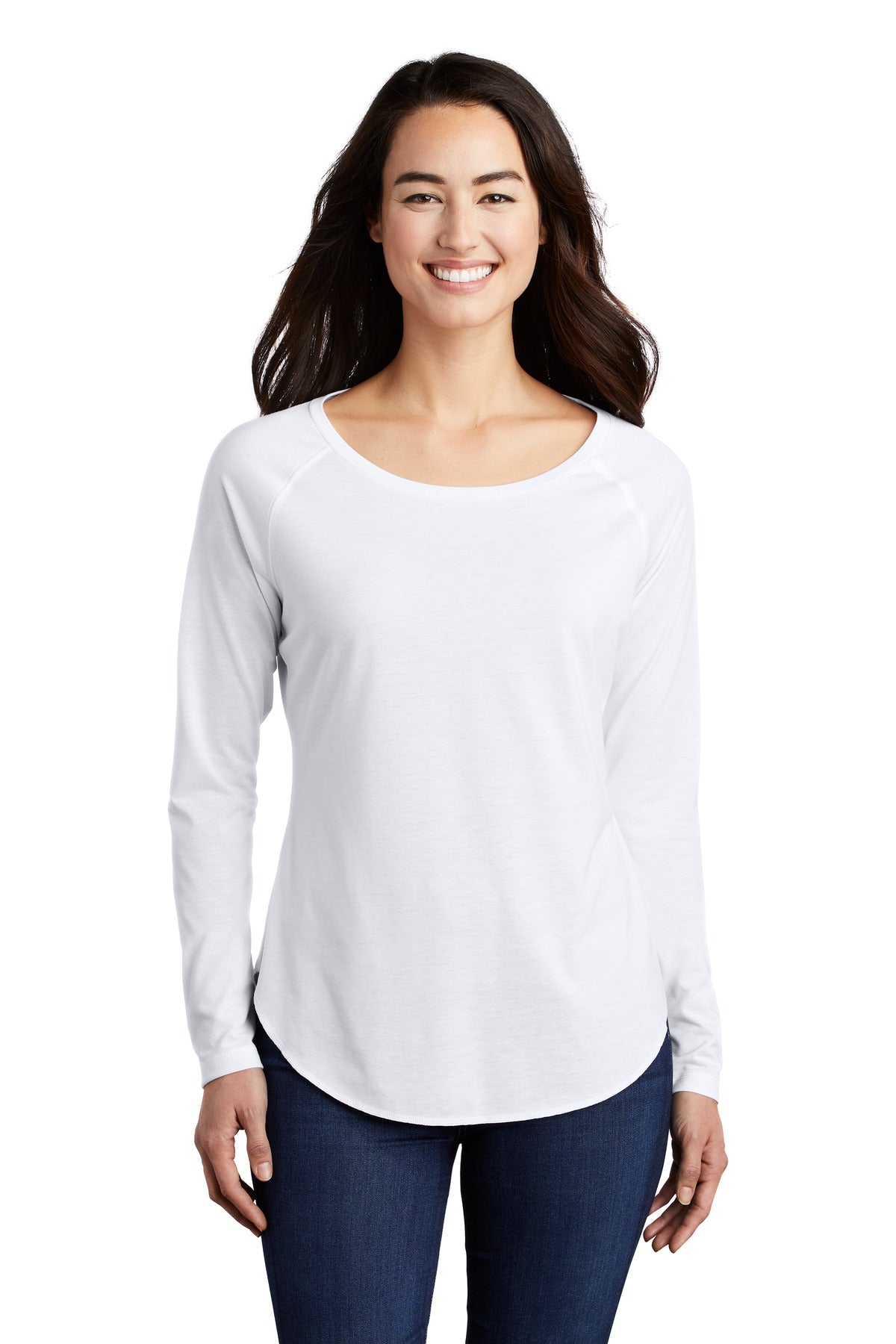 Sport-Tek ? Women's PosiCharge ? Long Sleeve Tri-Blend Wicking Scoop Neck Raglan Tee LST400LS