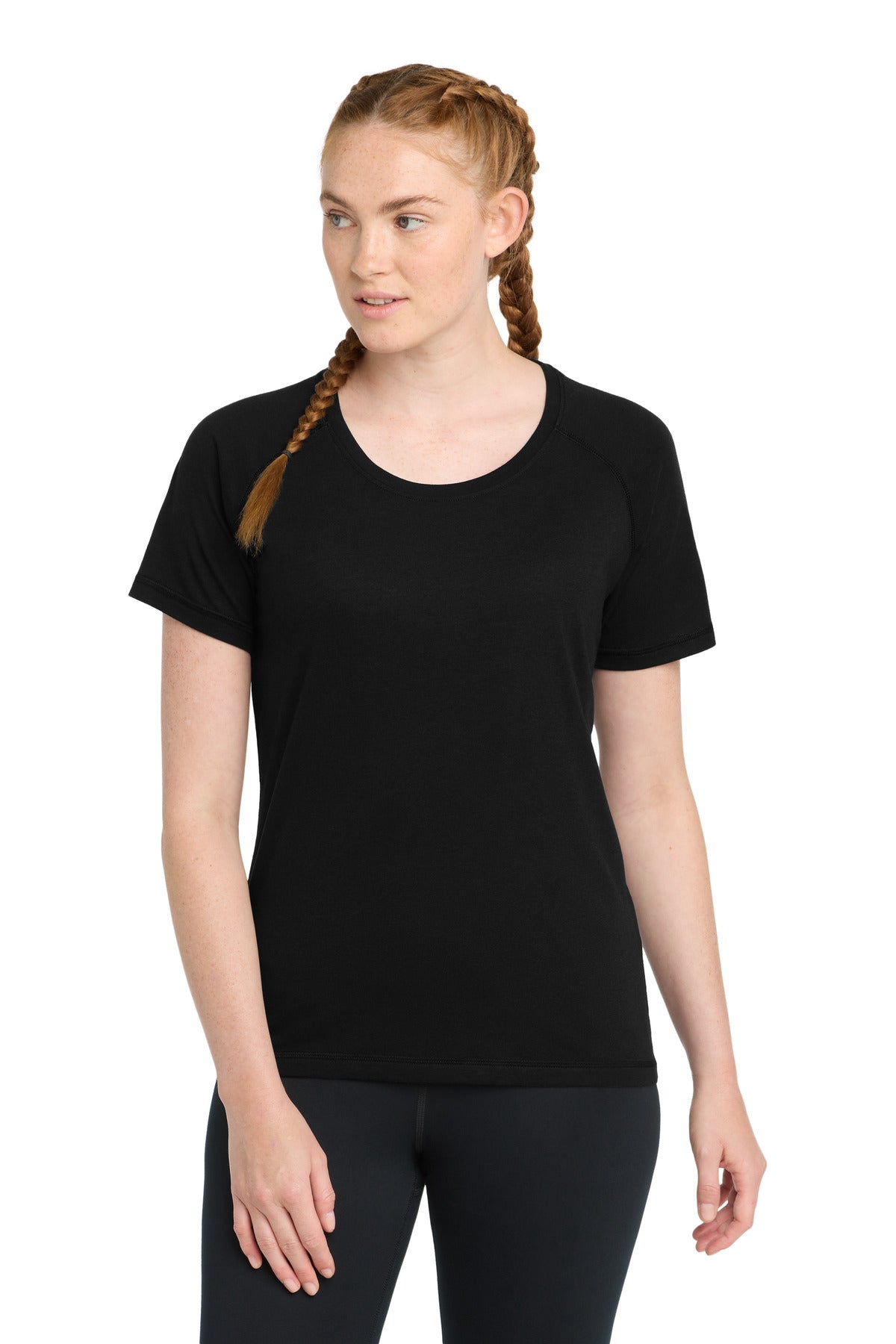 Sport-Tek ?? Women's PosiCharge ?? Tri-Blend Wicking Scoop Neck Raglan Tee. LST400