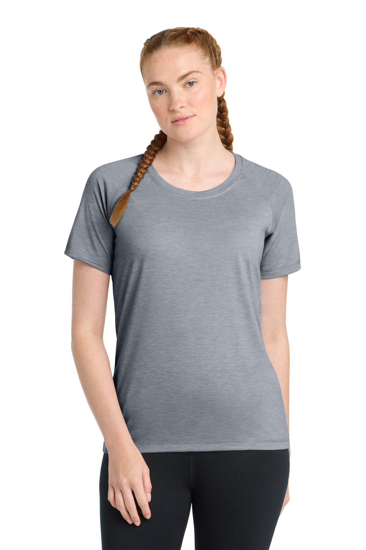 Sport-Tek ?? Women's PosiCharge ?? Tri-Blend Wicking Scoop Neck Raglan Tee. LST400