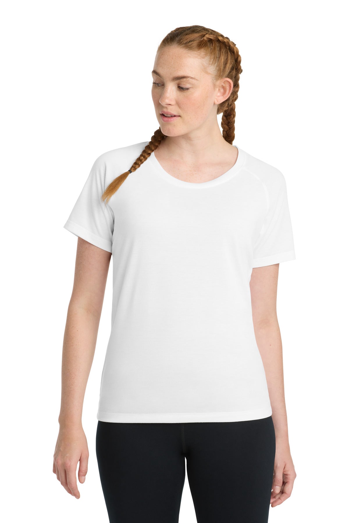 Sport-Tek ?? Women's PosiCharge ?? Tri-Blend Wicking Scoop Neck Raglan Tee. LST400