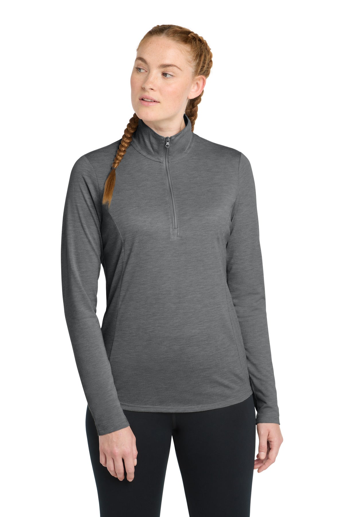Sport-Tek Â® Women's PosiCharge Â® Tri-Blend Wicking 1/4-Zip Pullover. LST407