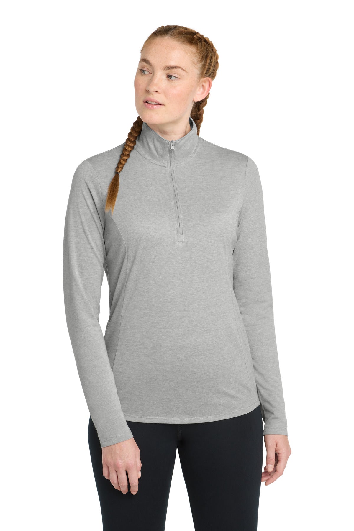 Sport-Tek ?? Women's PosiCharge ?? Tri-Blend Wicking 1/4-Zip Pullover. LST407