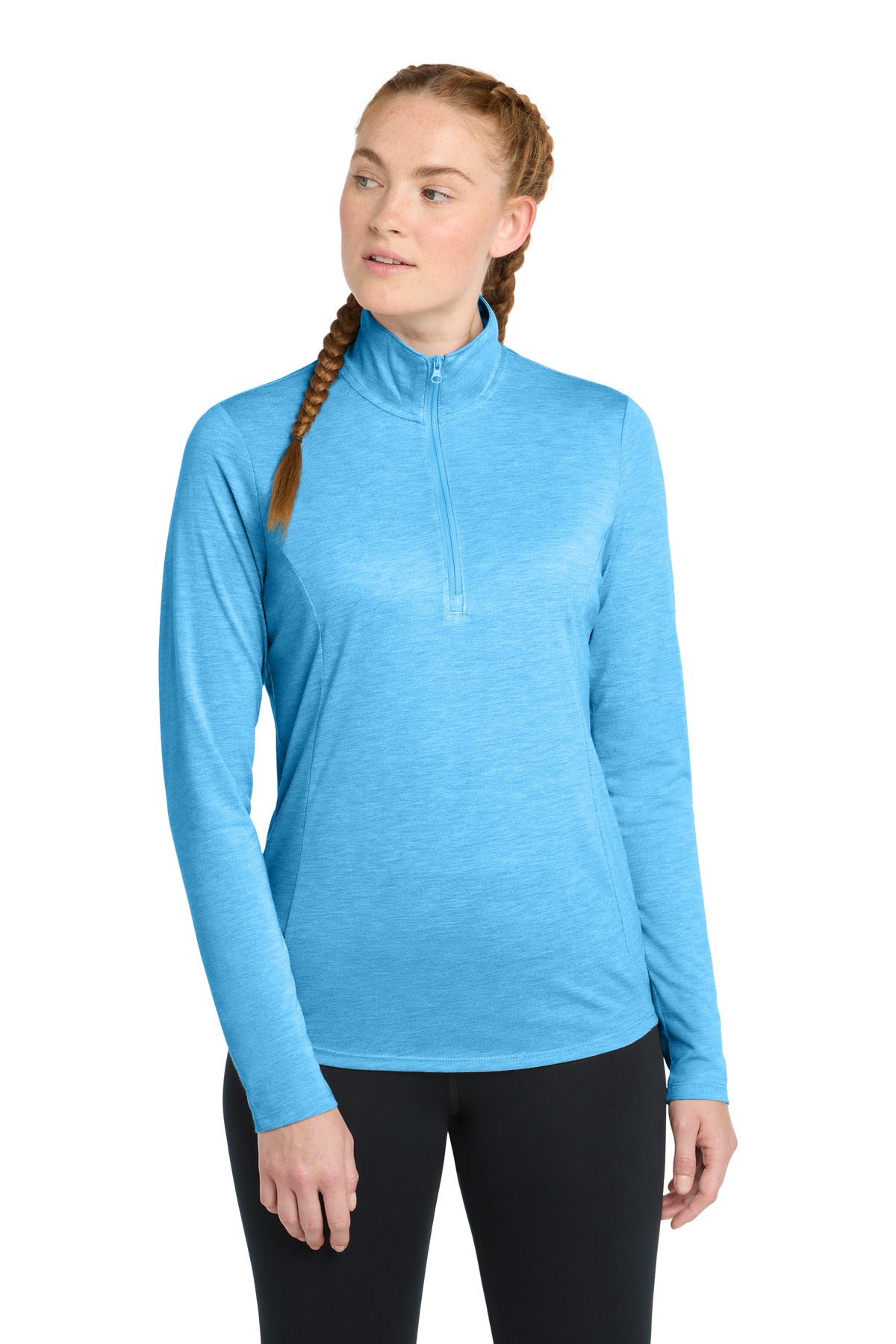 Sport-Tek ?? Women's PosiCharge ?? Tri-Blend Wicking 1/4-Zip Pullover. LST407