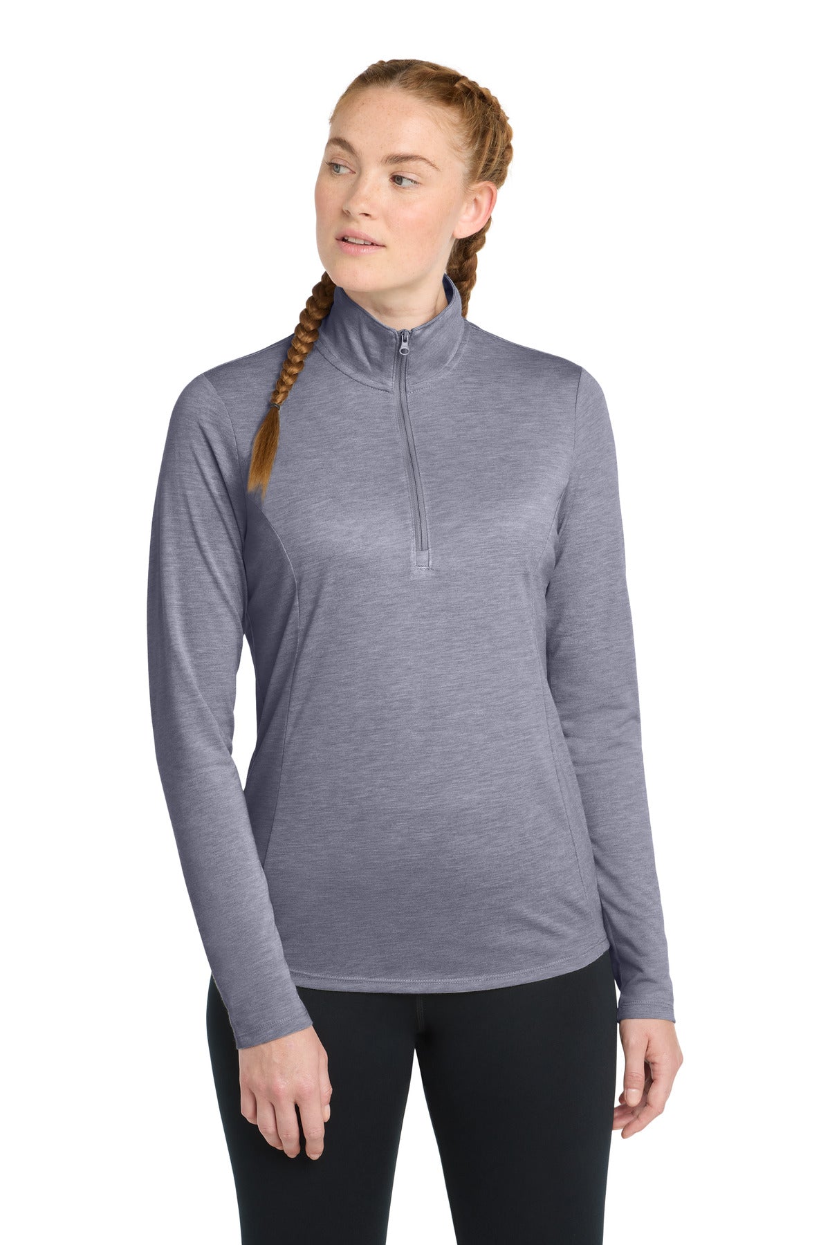 Sport-Tek Â® Women's PosiCharge Â® Tri-Blend Wicking 1/4-Zip Pullover. LST407