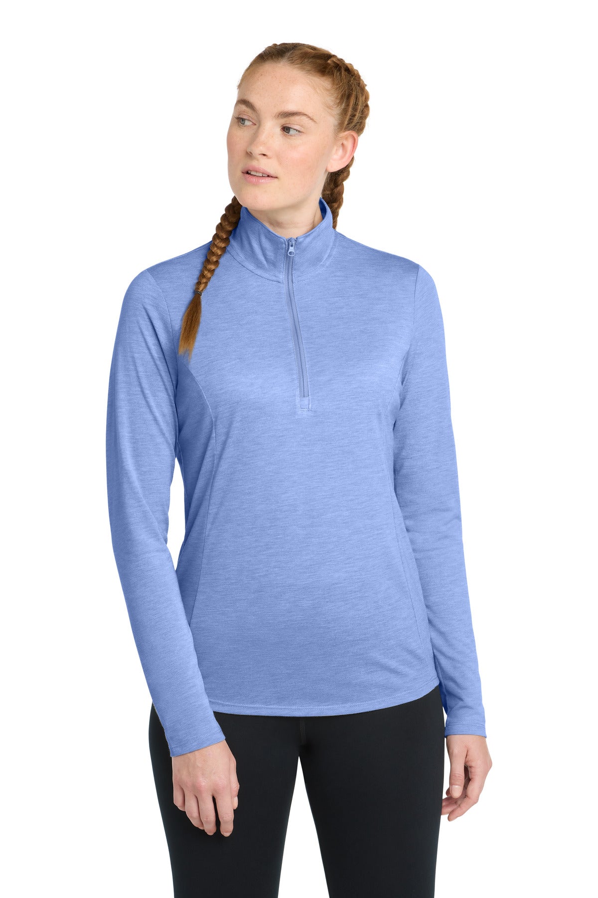 Sport-Tek ?? Women's PosiCharge ?? Tri-Blend Wicking 1/4-Zip Pullover. LST407