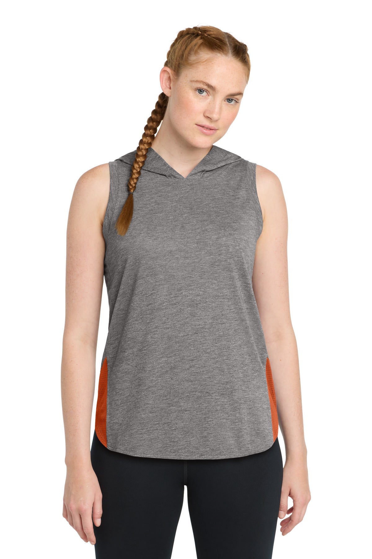 Sport-Tek ?? Women's PosiCharge ?? Tri-Blend Wicking Draft Hoodie Tank. LST410