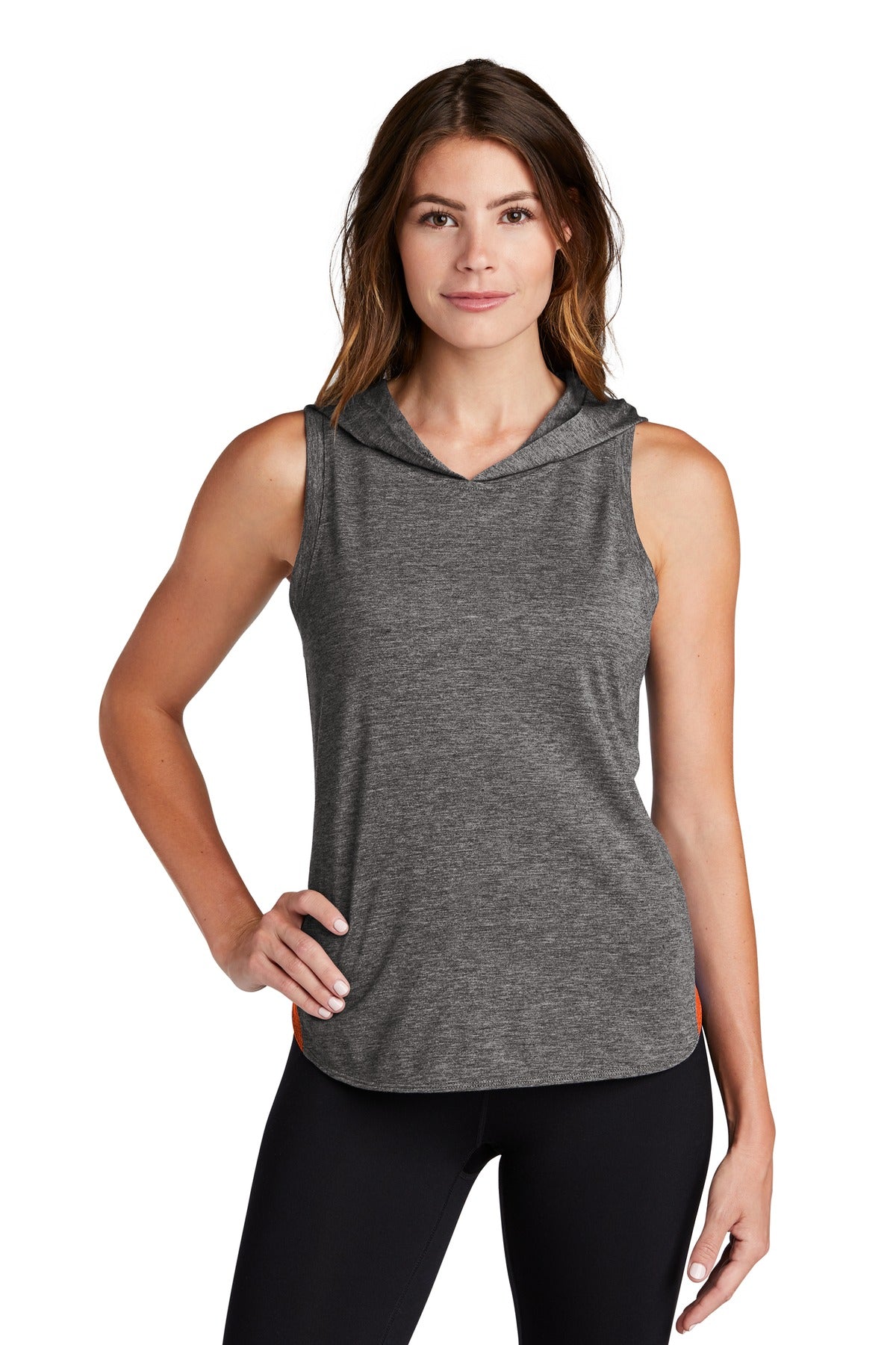 Sport-Tek Â® Women's PosiCharge Â® Tri-Blend Wicking Draft Hoodie Tank. LST410