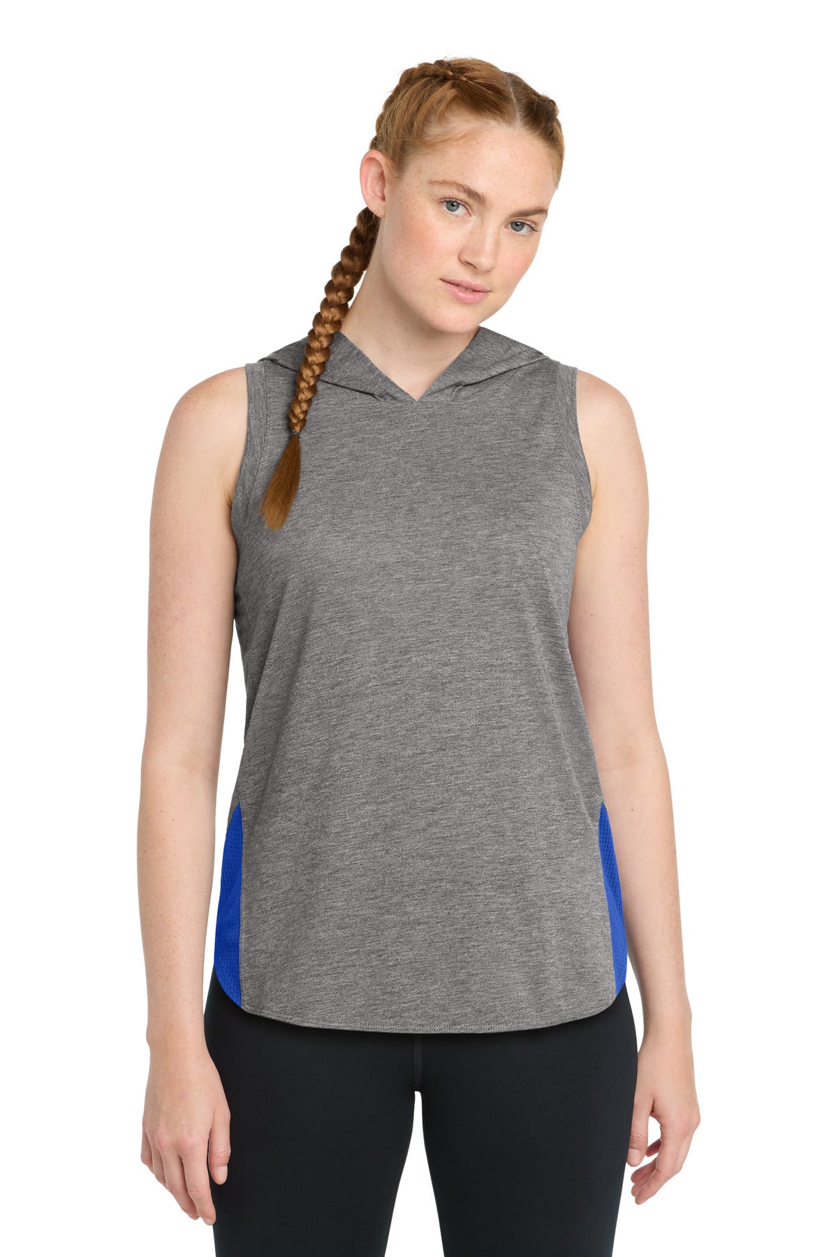 Sport-Tek ?? Women's PosiCharge ?? Tri-Blend Wicking Draft Hoodie Tank. LST410
