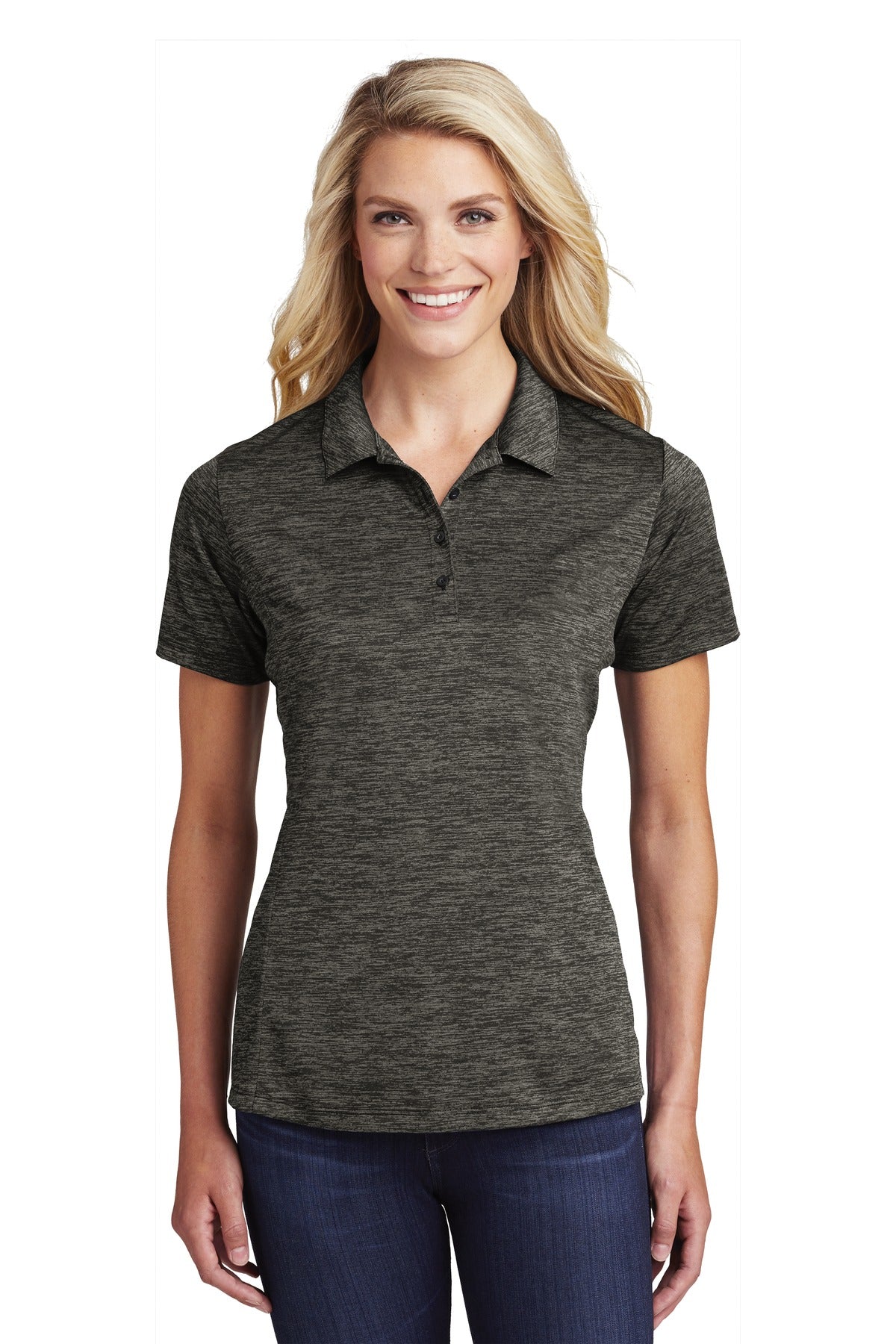 Sport-Tek Â® Women's PosiCharge Â® Electric Heather Polo. LST590