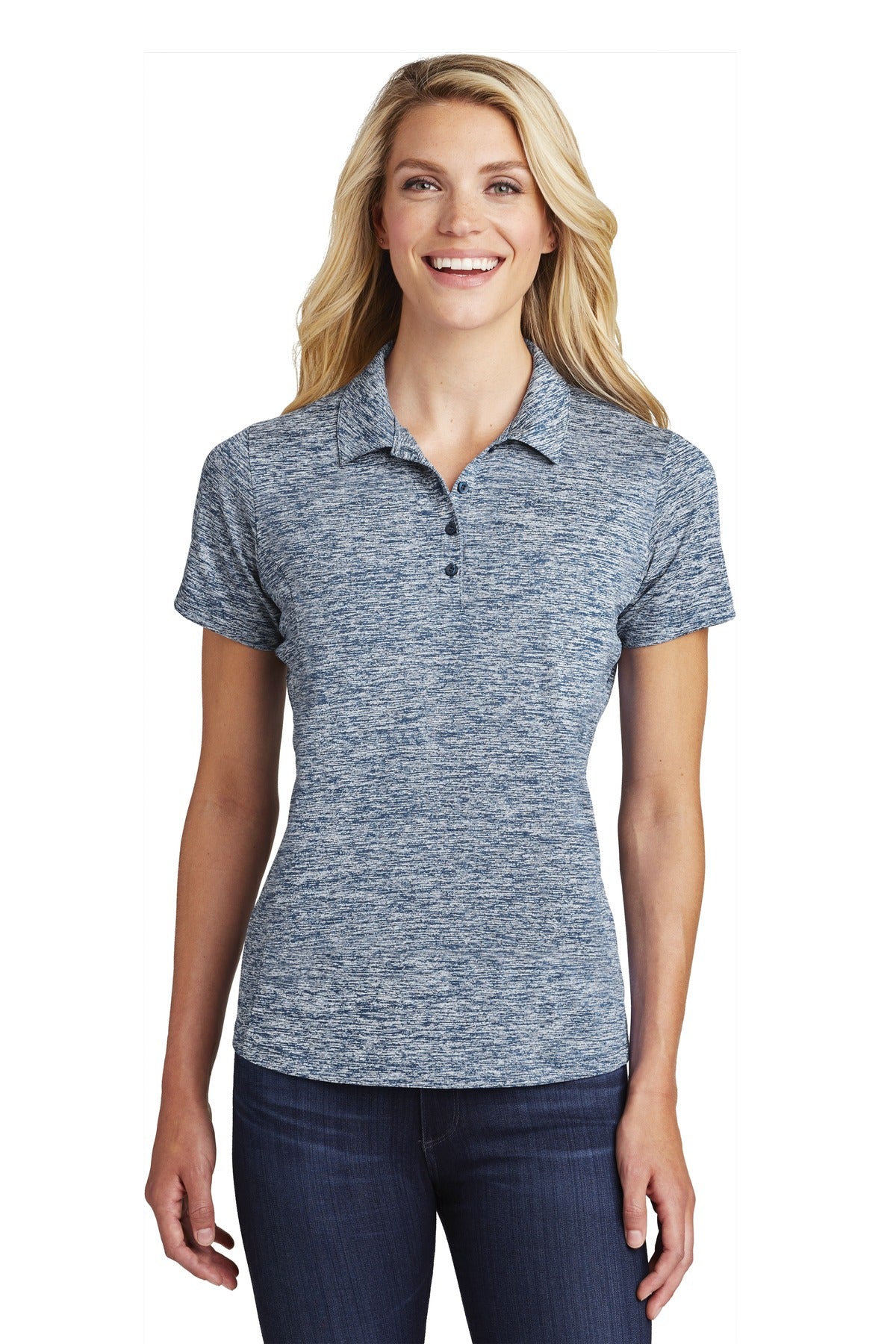 Sport-Tek Â® Women's PosiCharge Â® Electric Heather Polo. LST590
