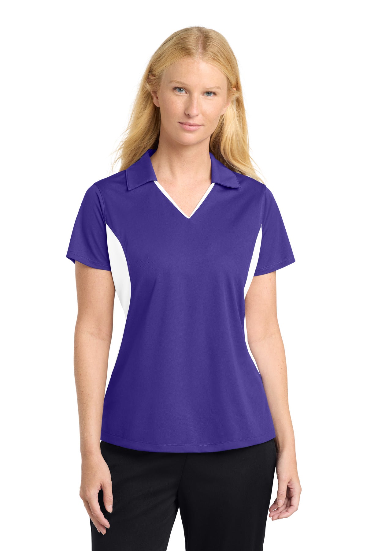 Sport-TekÂ® Women's Side Blocked Micropique Sport-WickÂ® Polo. LST655