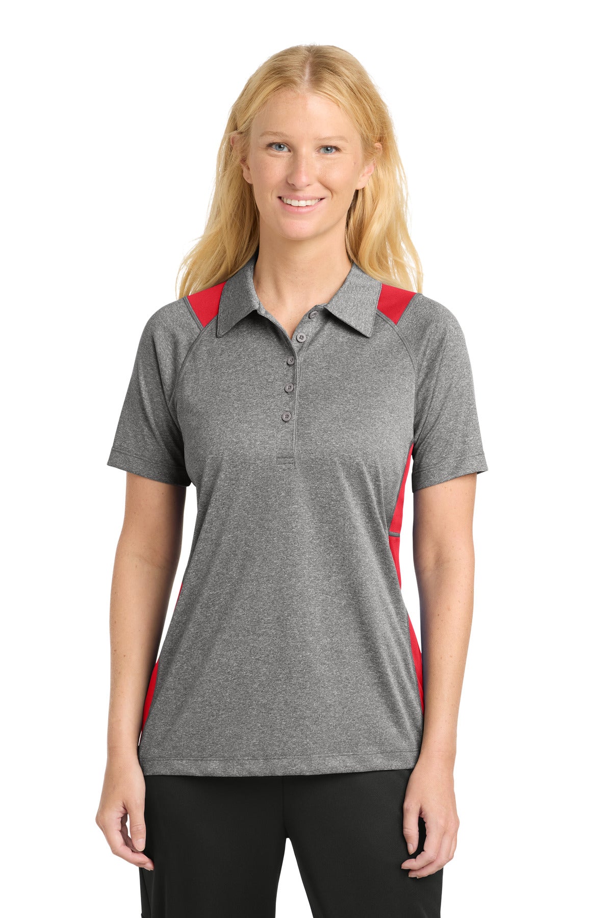 Sport-Tek?? Women's Heather Colorblock ContenderŸ?? Polo. LST665
