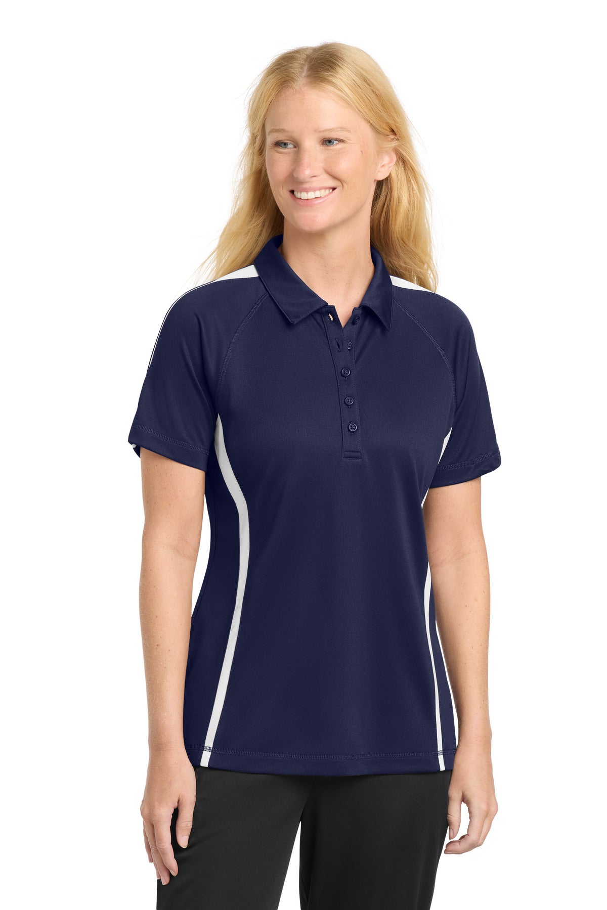 Sport-TekÂ® Women's PosiChargeÂ® Micro-Mesh Colorblock Polo. LST685