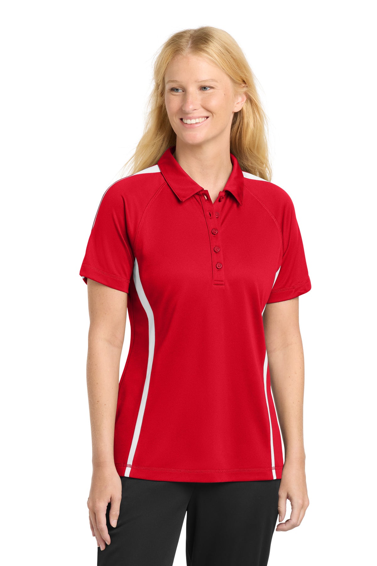 Sport-TekÂ® Women's PosiChargeÂ® Micro-Mesh Colorblock Polo. LST685