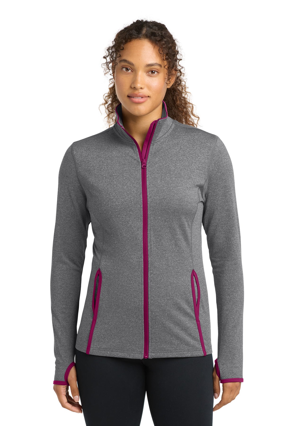 Sport-Tek?? Women's Sport-Wick?? Stretch Contrast Full-Zip Jacket.  LST853