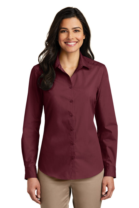 Port AuthorityÂ® Women's Long Sleeve Carefree Poplin Shirt. LW100
