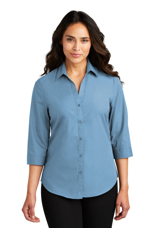Port Authority? Women's 3/4-Sleeve Carefree Poplin Shirt. LW102