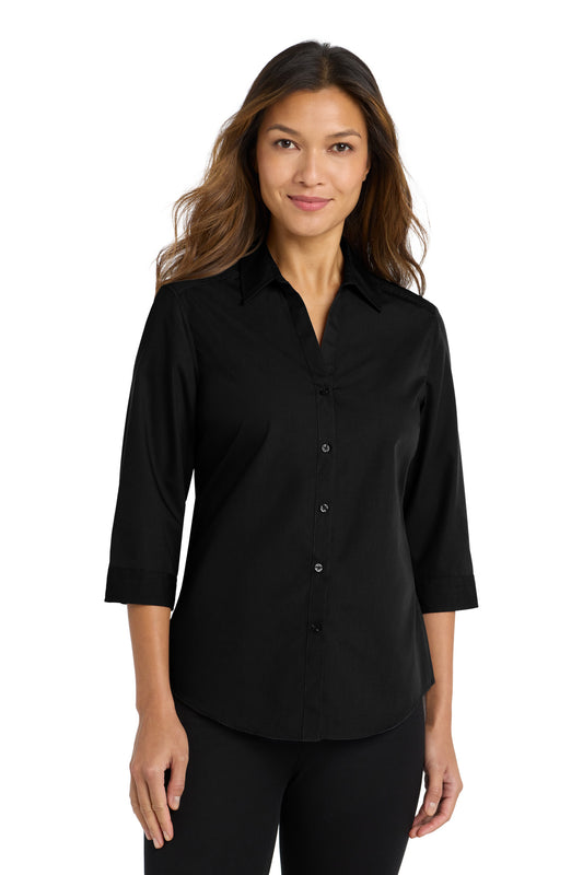 Port AuthorityÂ® Women's 3/4-Sleeve Carefree Poplin Shirt. LW102