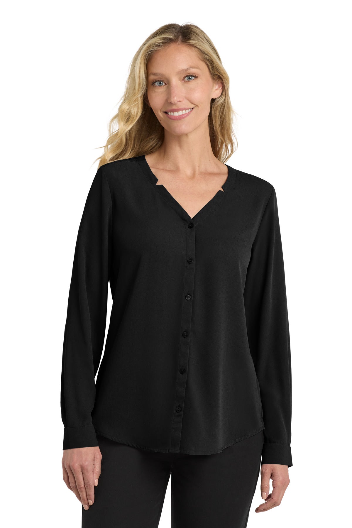 Port AuthorityÂ® Women's Long Sleeve Button-Front Blouse. LW700