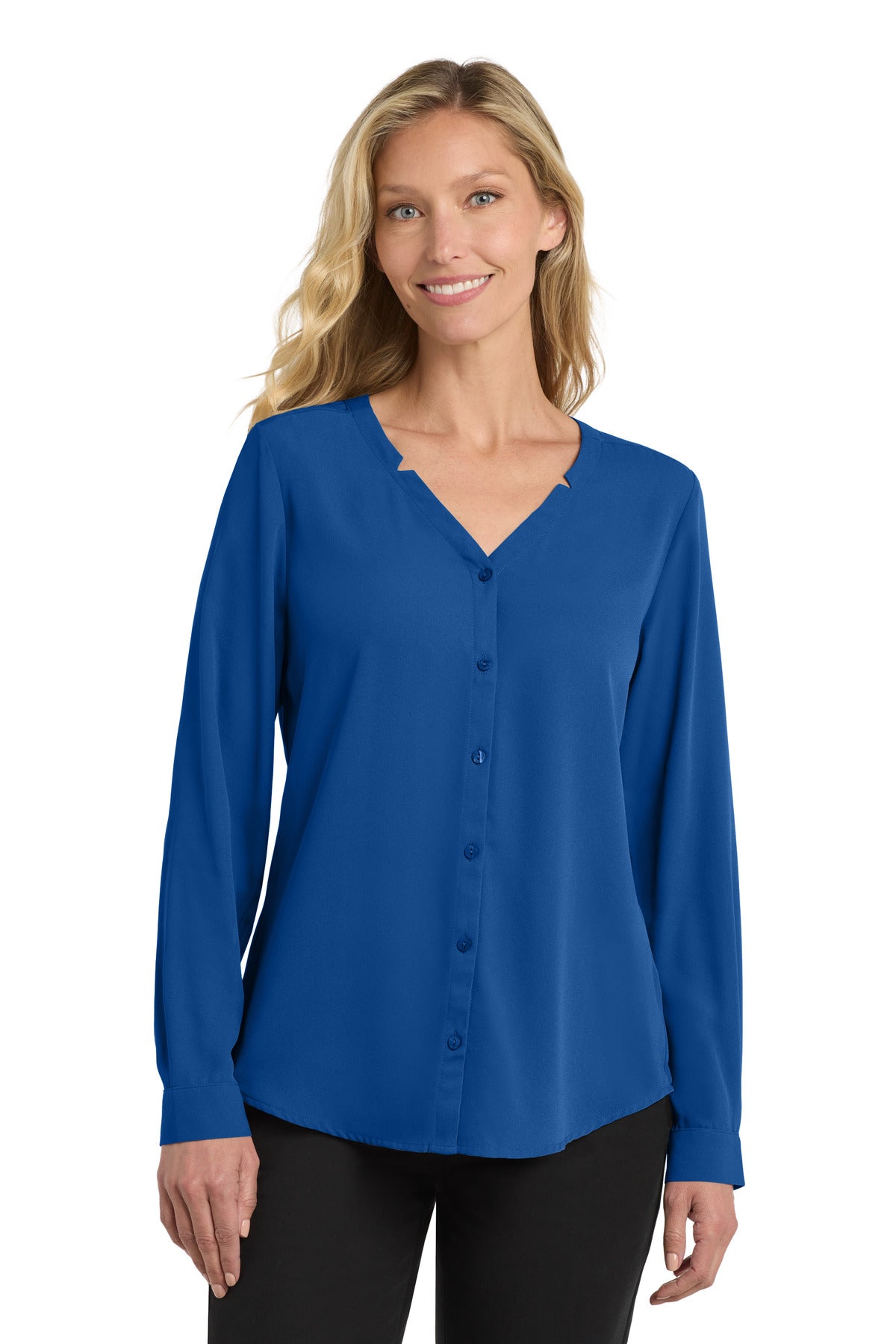 Port AuthorityÂ® Women's Long Sleeve Button-Front Blouse. LW700