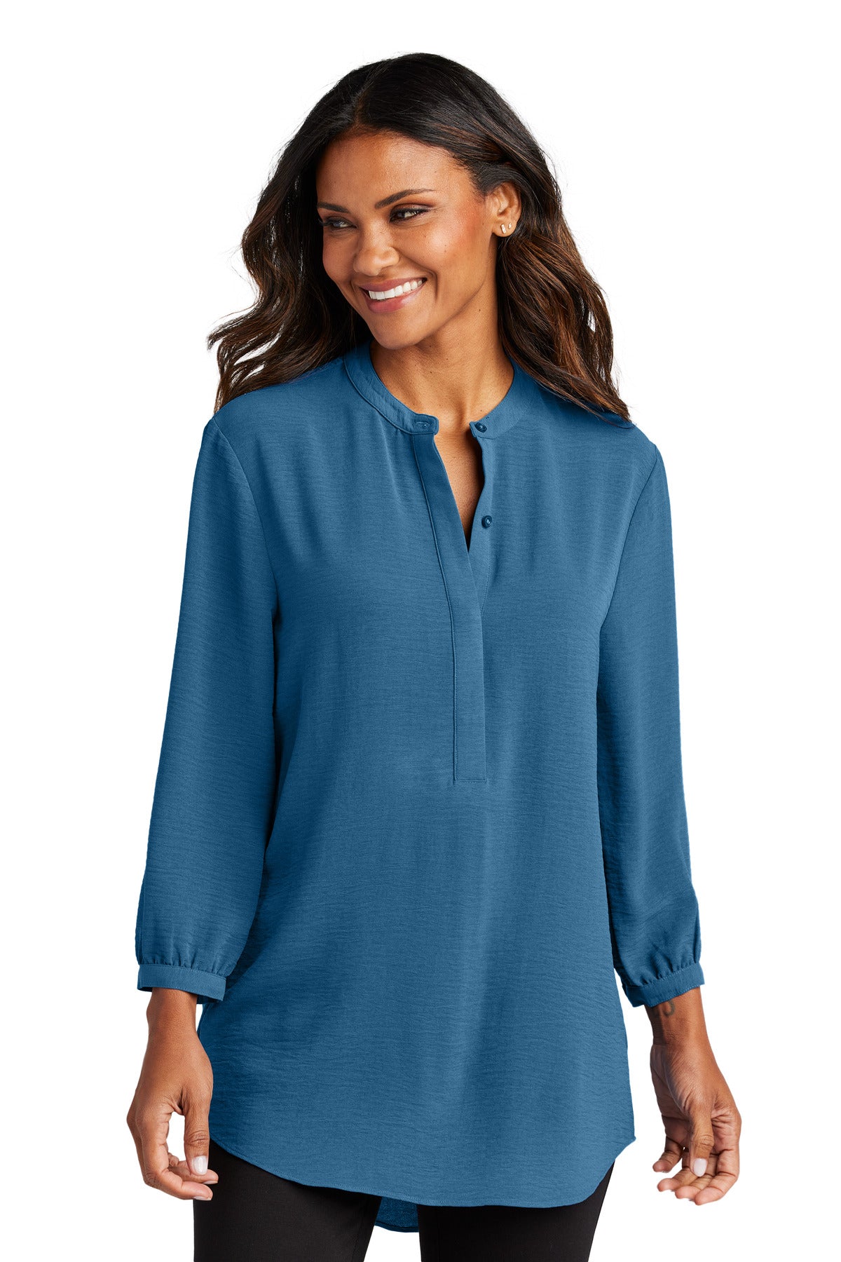 Port AuthorityÂ® Women's 3/4-Sleeve Textured Crepe Tunic LW713