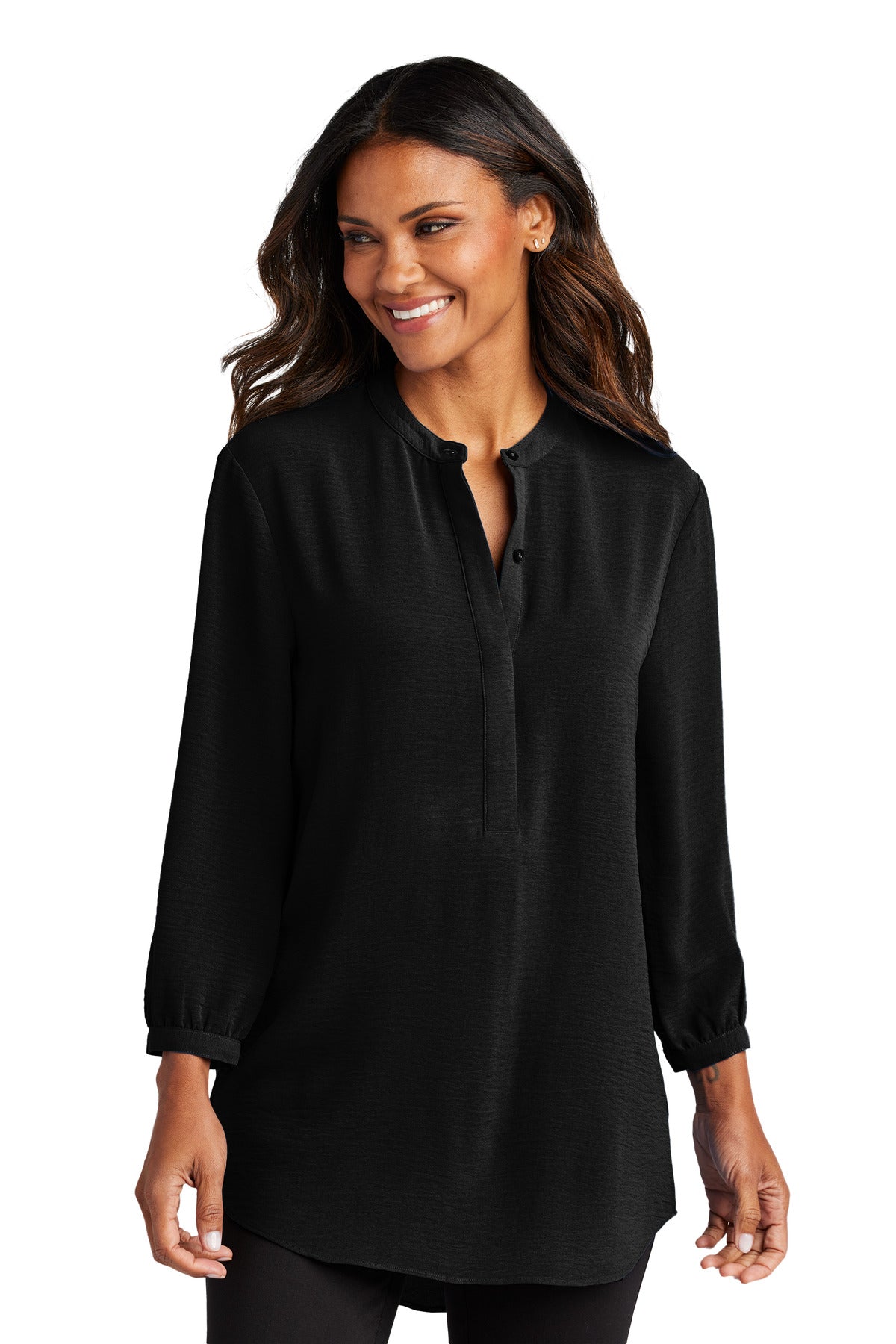 Port AuthorityÂ® Women's 3/4-Sleeve Textured Crepe Tunic LW713
