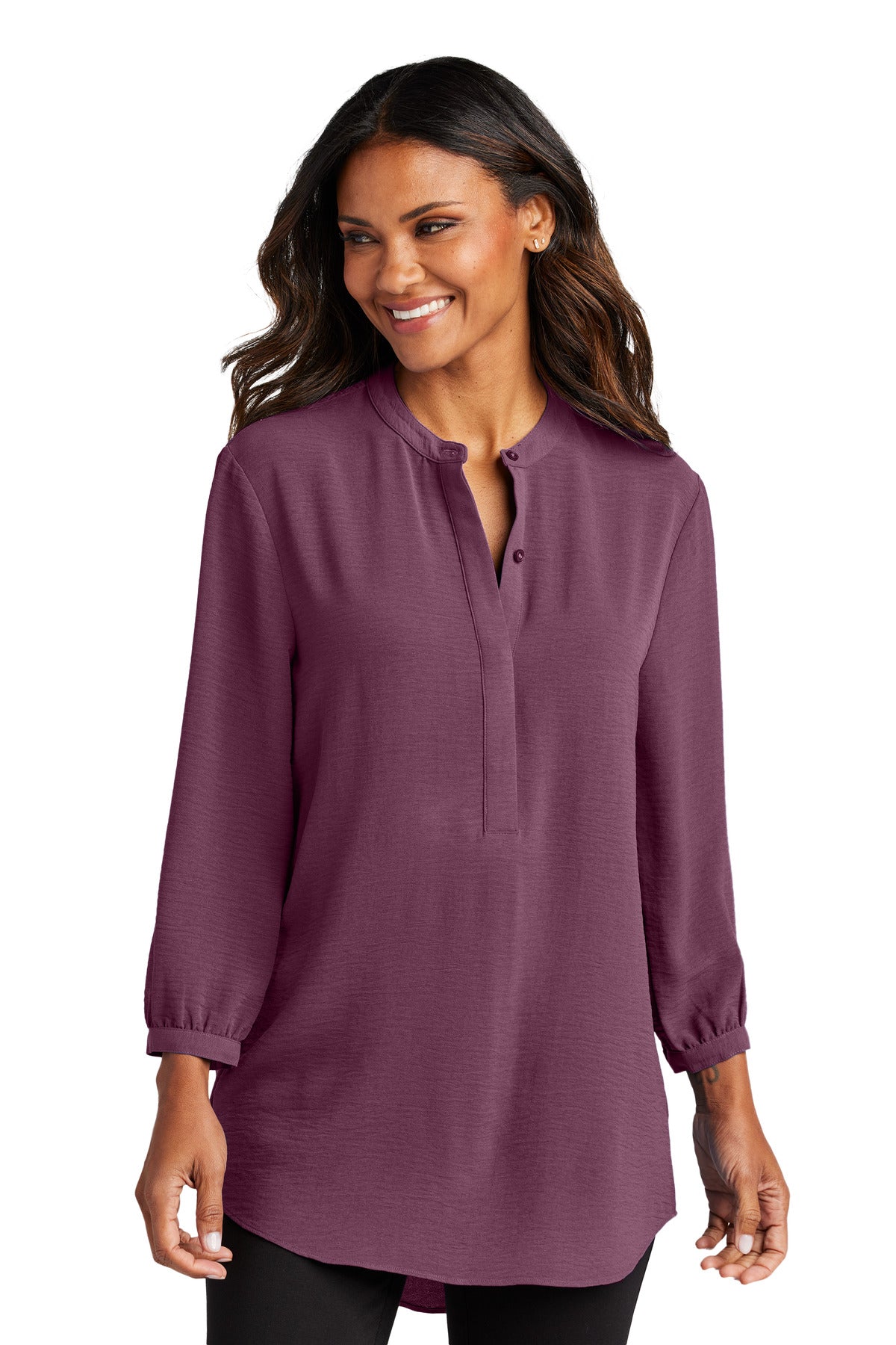 Port AuthorityÂ® Women's 3/4-Sleeve Textured Crepe Tunic LW713