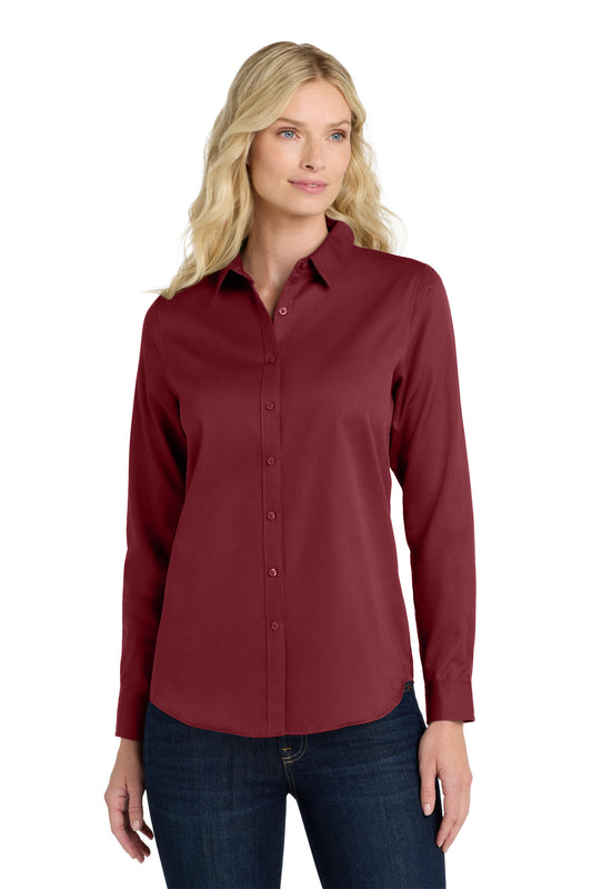Port AuthorityÂ® Women's Long Sleeve SuperPro Reactâ„¢Twill Shirt. LW808