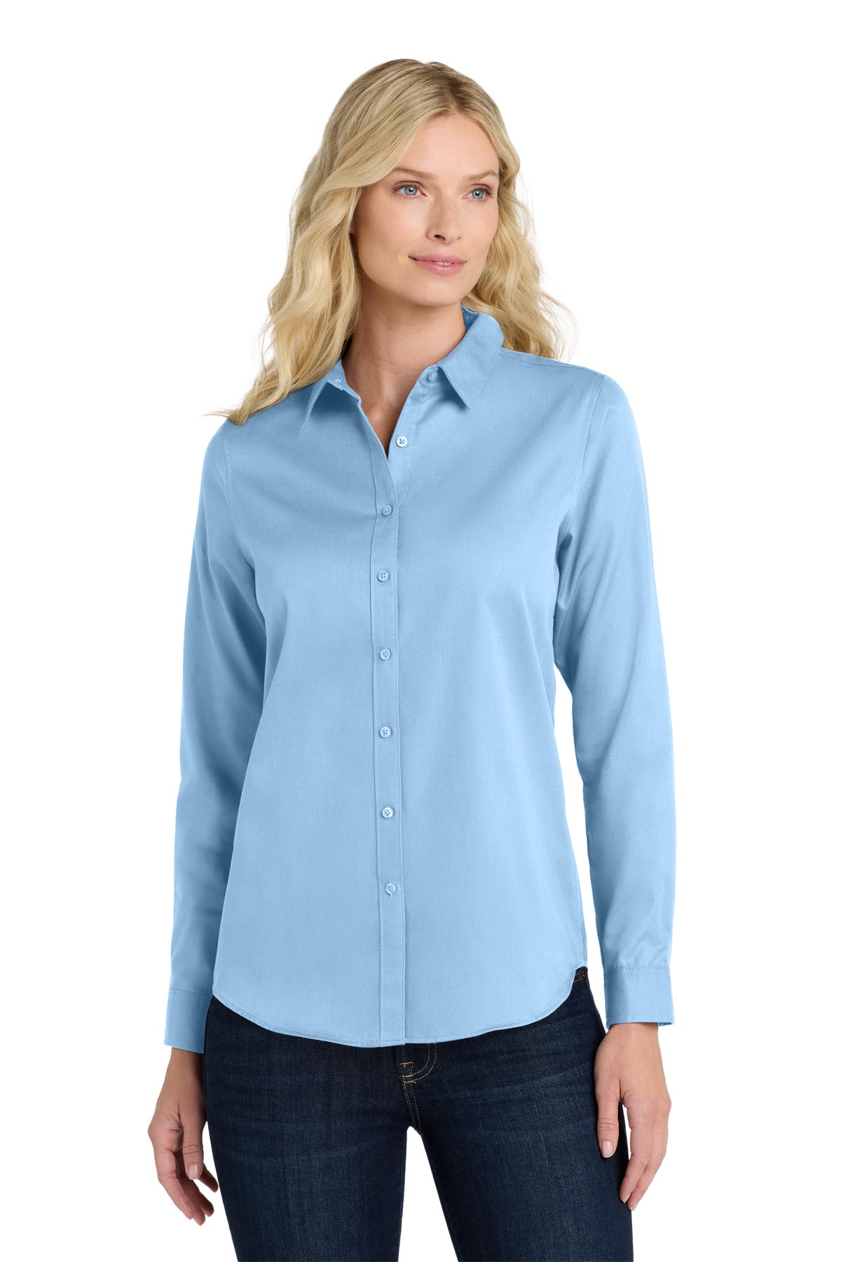 Port AuthorityÂ® Women's Long Sleeve SuperPro Reactâ„¢Twill Shirt. LW808