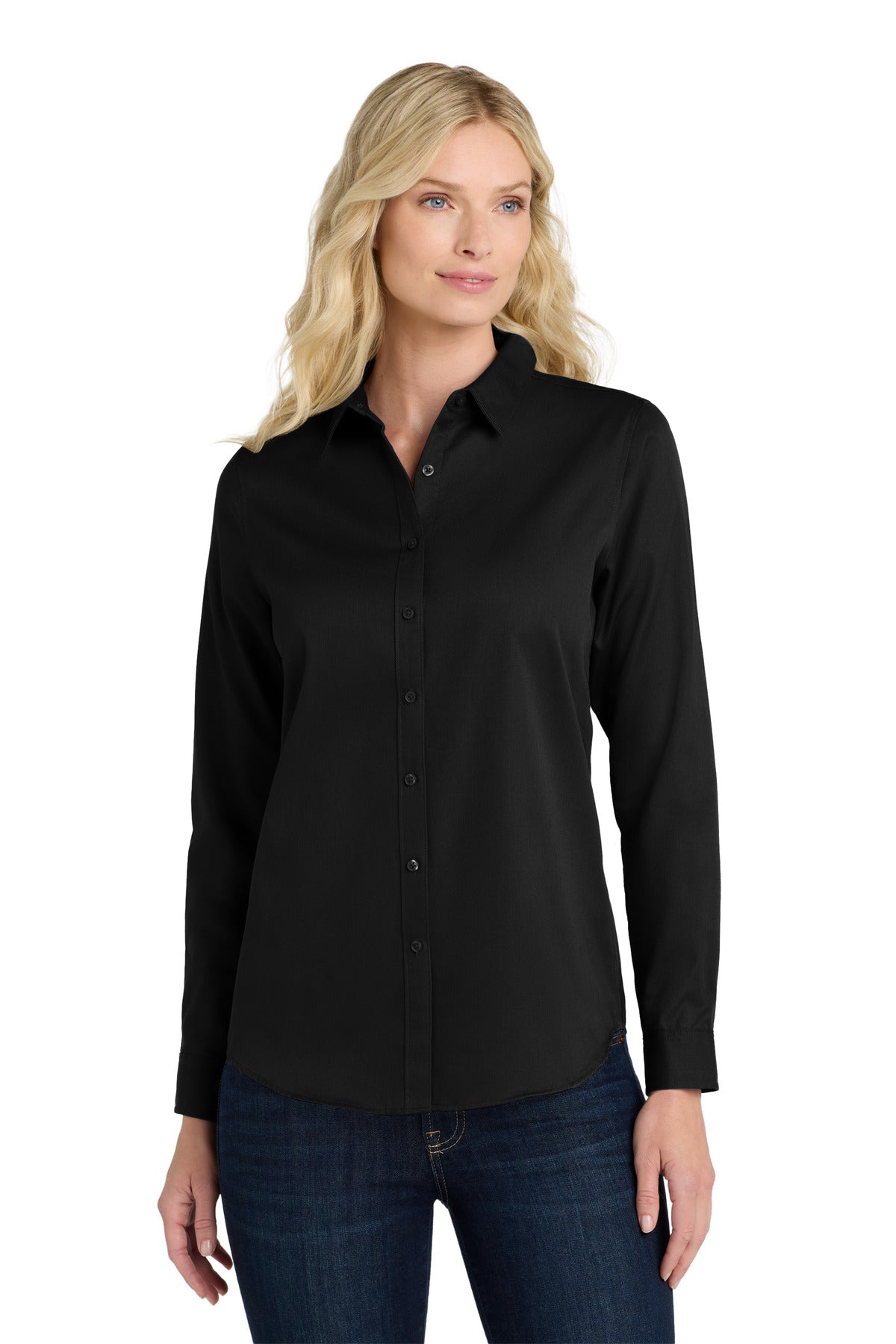 Port AuthorityÂ® Women's Long Sleeve SuperPro Reactâ„¢Twill Shirt. LW808