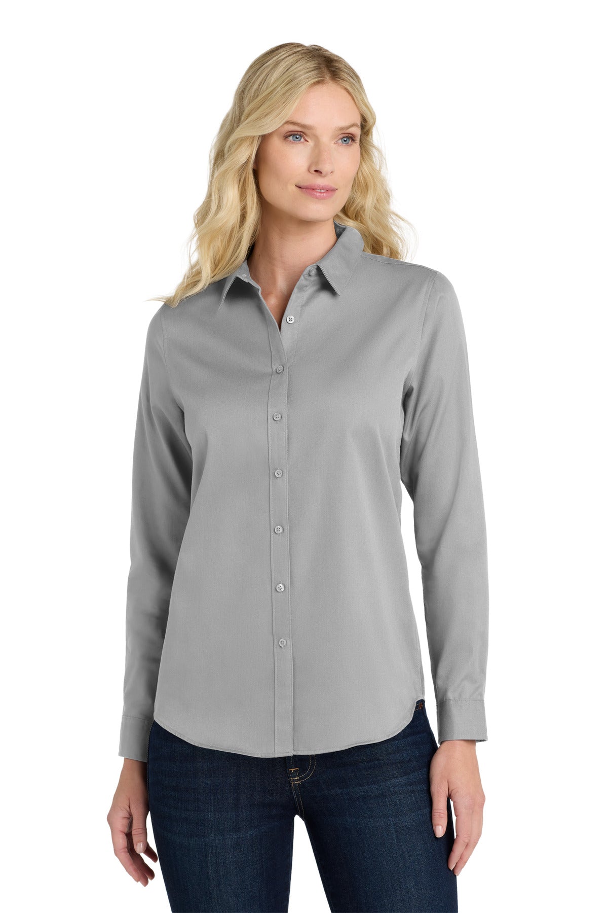 Port AuthorityÂ® Women's Long Sleeve SuperPro Reactâ„¢Twill Shirt. LW808