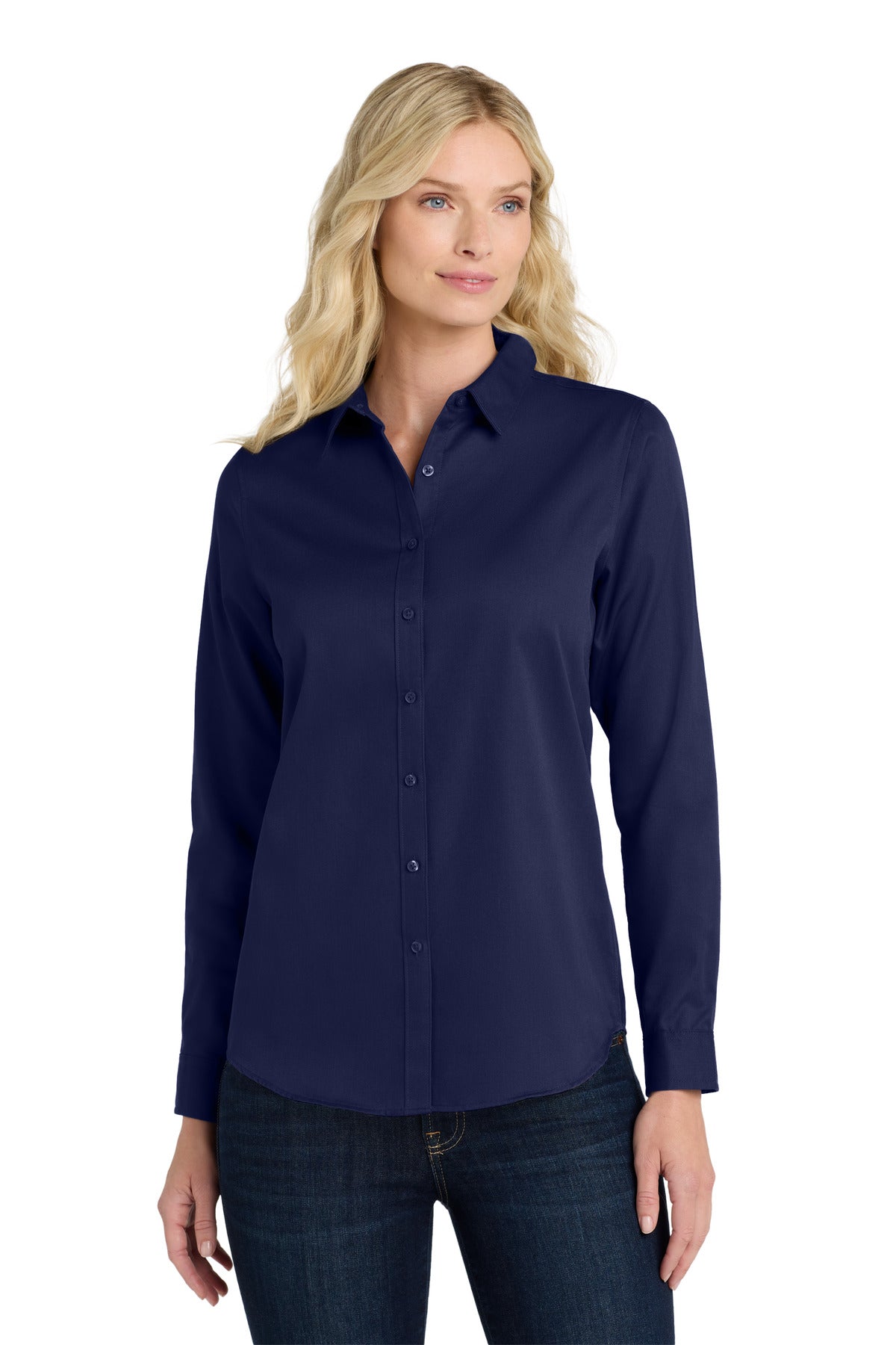 Port AuthorityÂ® Women's Long Sleeve SuperPro Reactâ„¢Twill Shirt. LW808