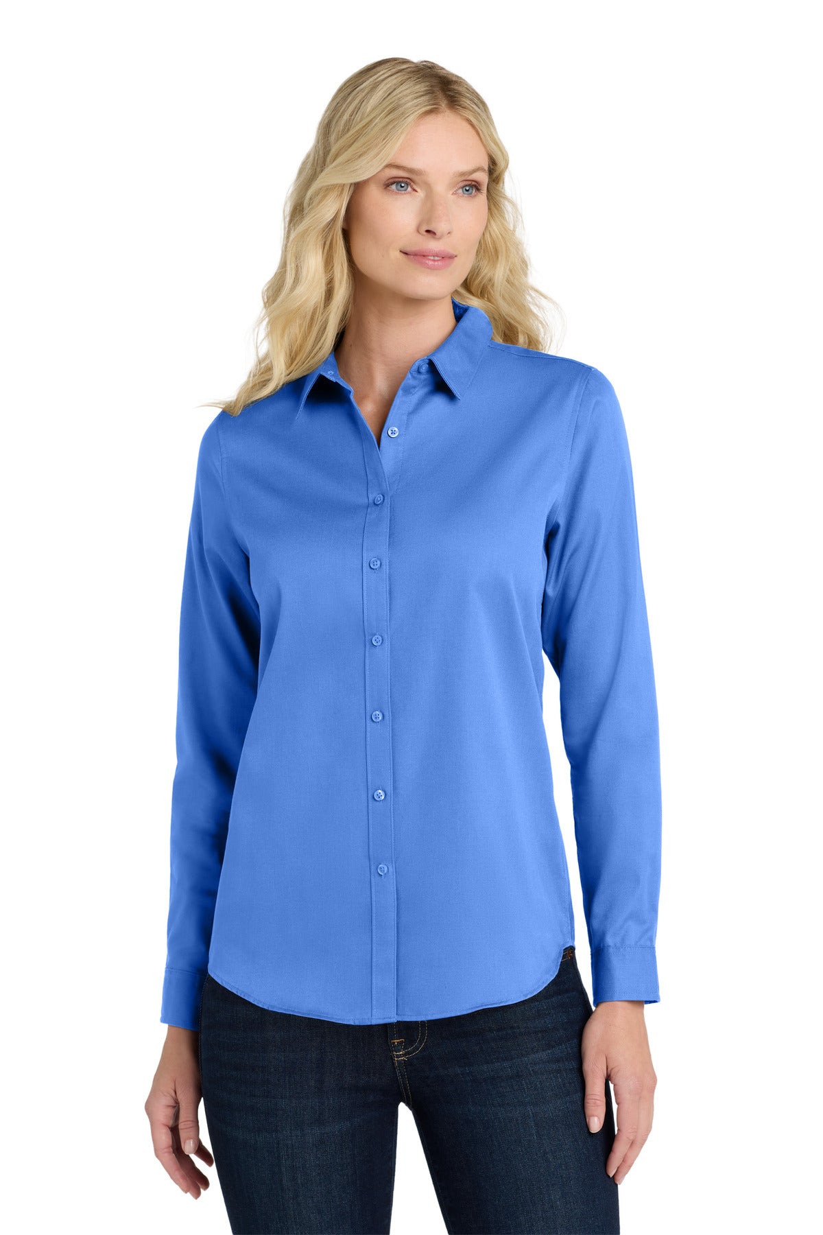 Port AuthorityÂ® Women's Long Sleeve SuperPro Reactâ„¢Twill Shirt. LW808