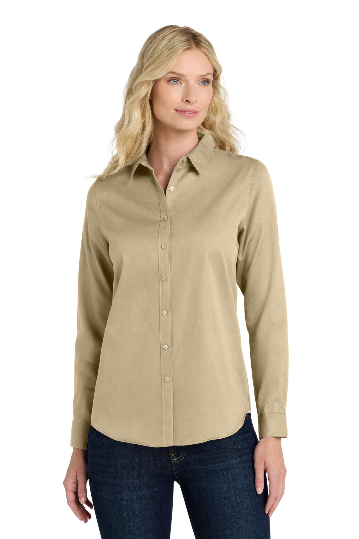 Port AuthorityÂ® Women's Long Sleeve SuperPro Reactâ„¢Twill Shirt. LW808