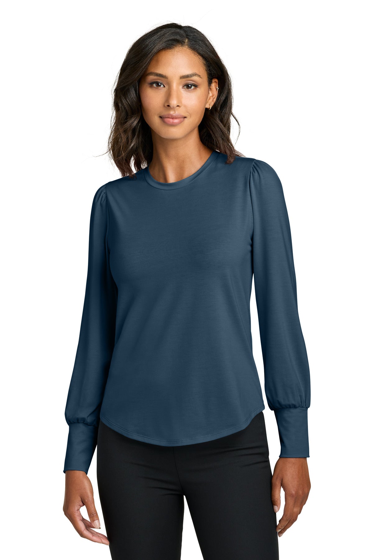 Mercer+MettleÂ® Women's Stretch Jersey Long Sleeve Blouson Top MM1019