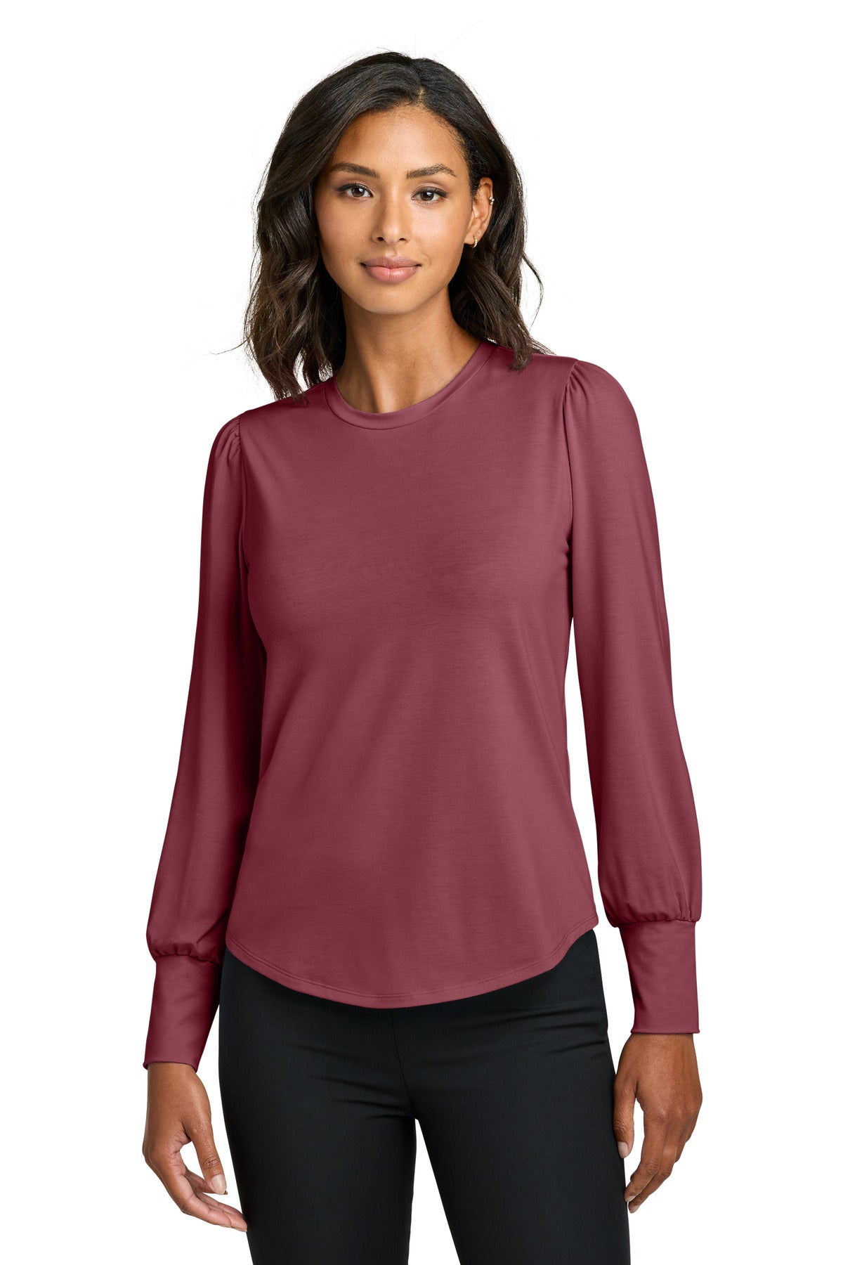 Mercer+MettleÂ® Women's Stretch Jersey Long Sleeve Blouson Top MM1019
