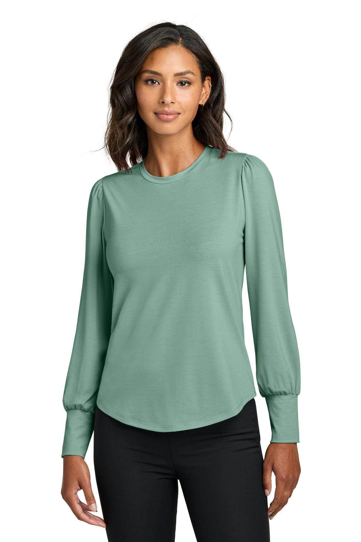 Mercer+MettleÂ® Women's Stretch Jersey Long Sleeve Blouson Top MM1019