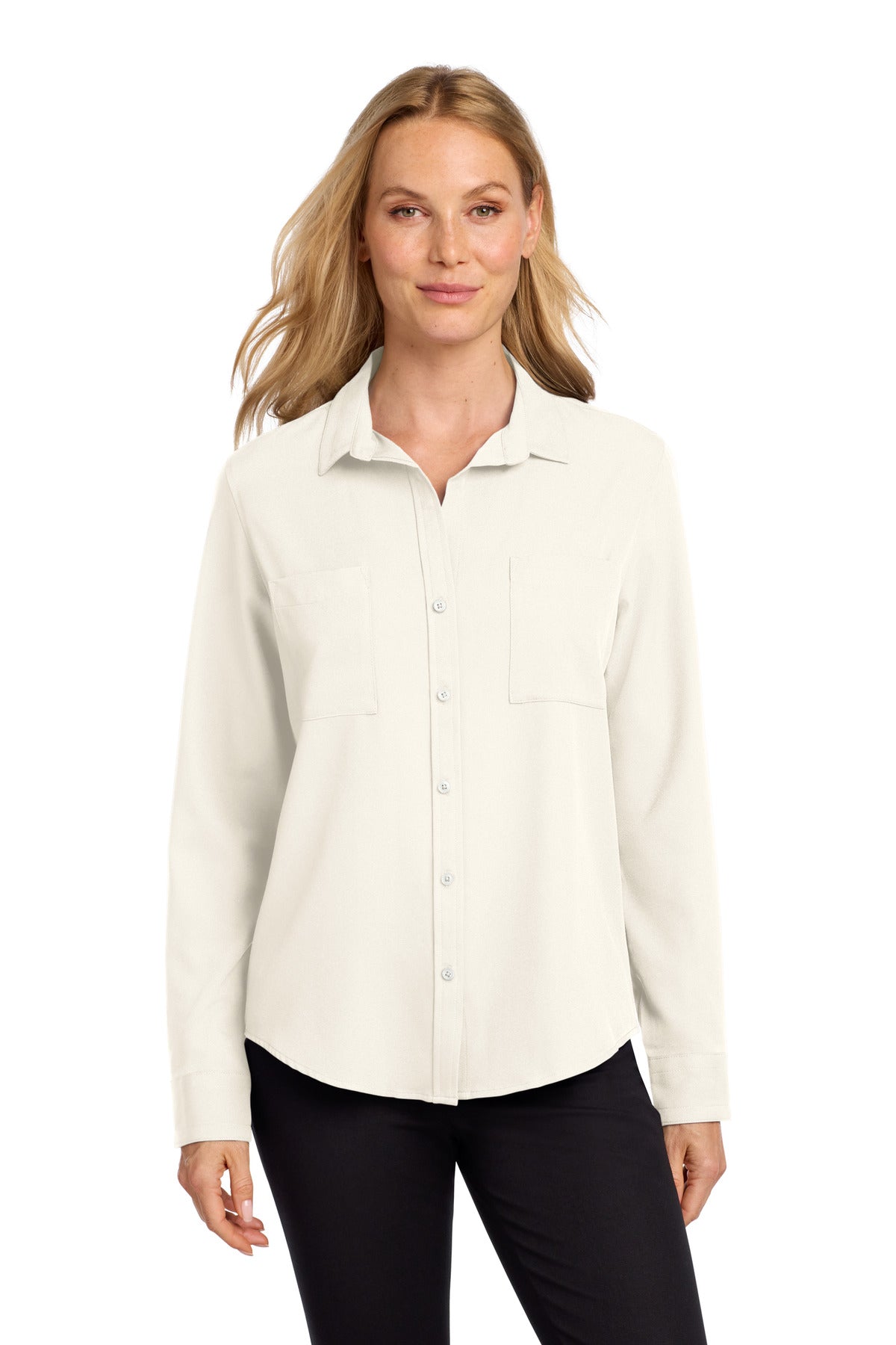 Mercer+MettleÂ® Women's Stretch Crepe Long Sleeve Camp MM2013