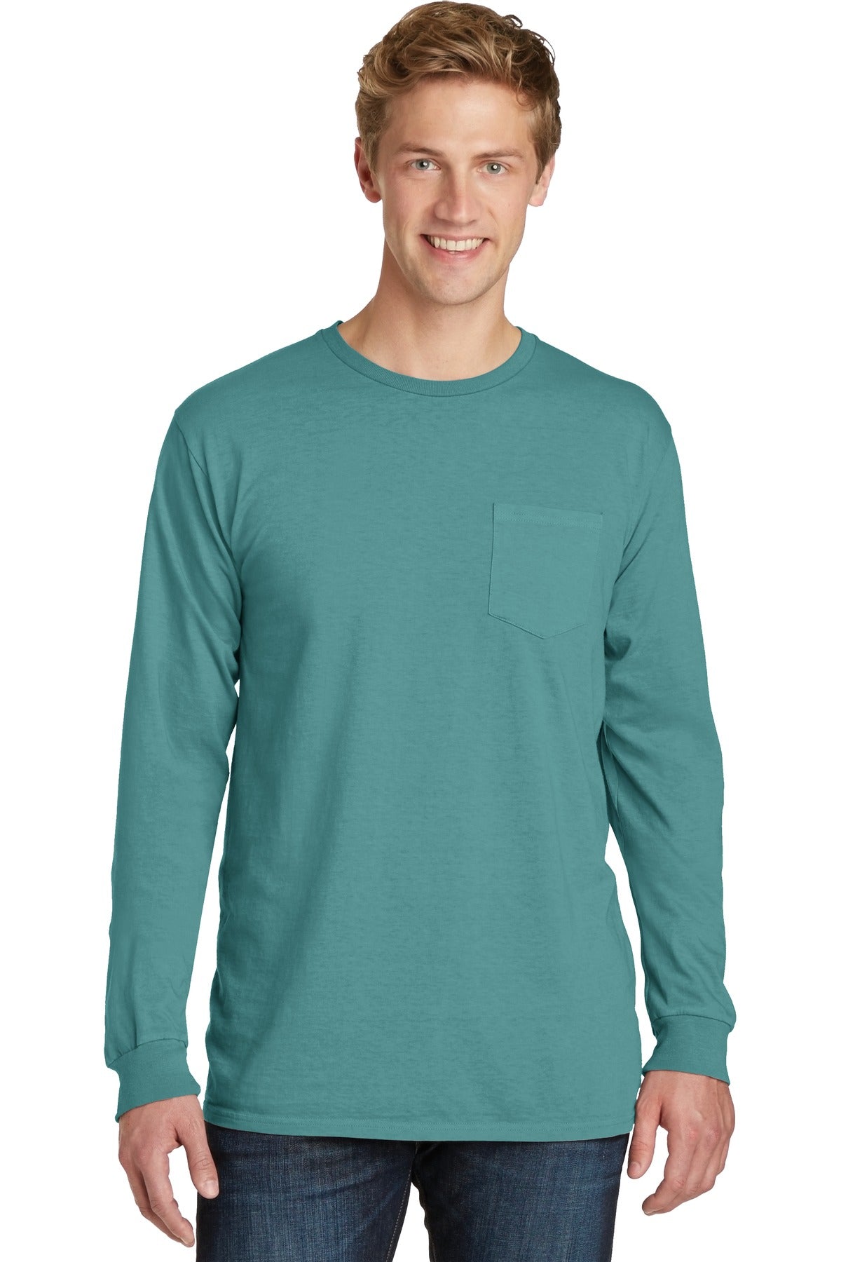 Port & Company? Beach Wash? Garment-Dyed Long Sleeve Pocket Tee  PC099LSP