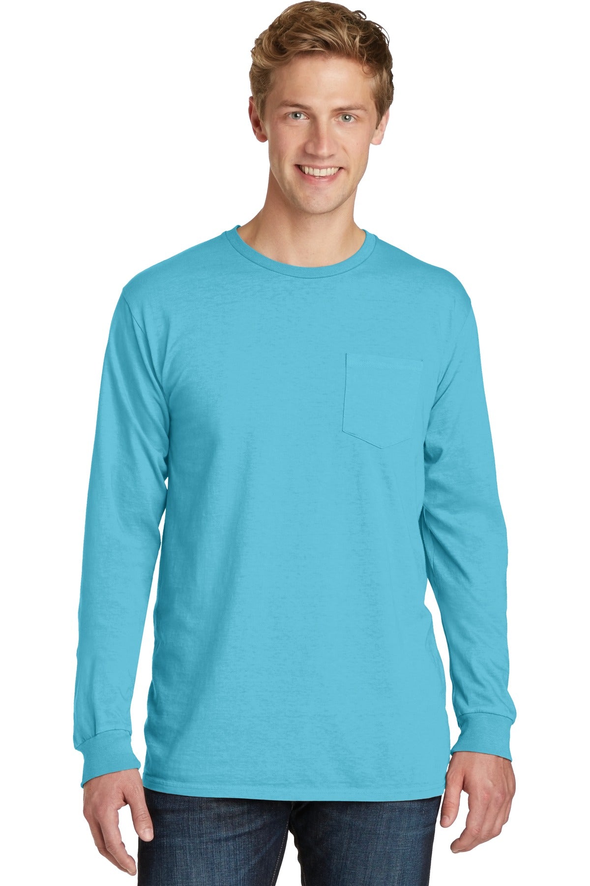 Port & Company? Beach Wash? Garment-Dyed Long Sleeve Pocket Tee  PC099LSP