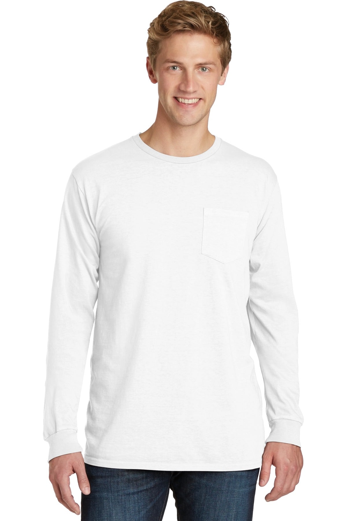 Port & Company? Beach Wash? Garment-Dyed Long Sleeve Pocket Tee  PC099LSP