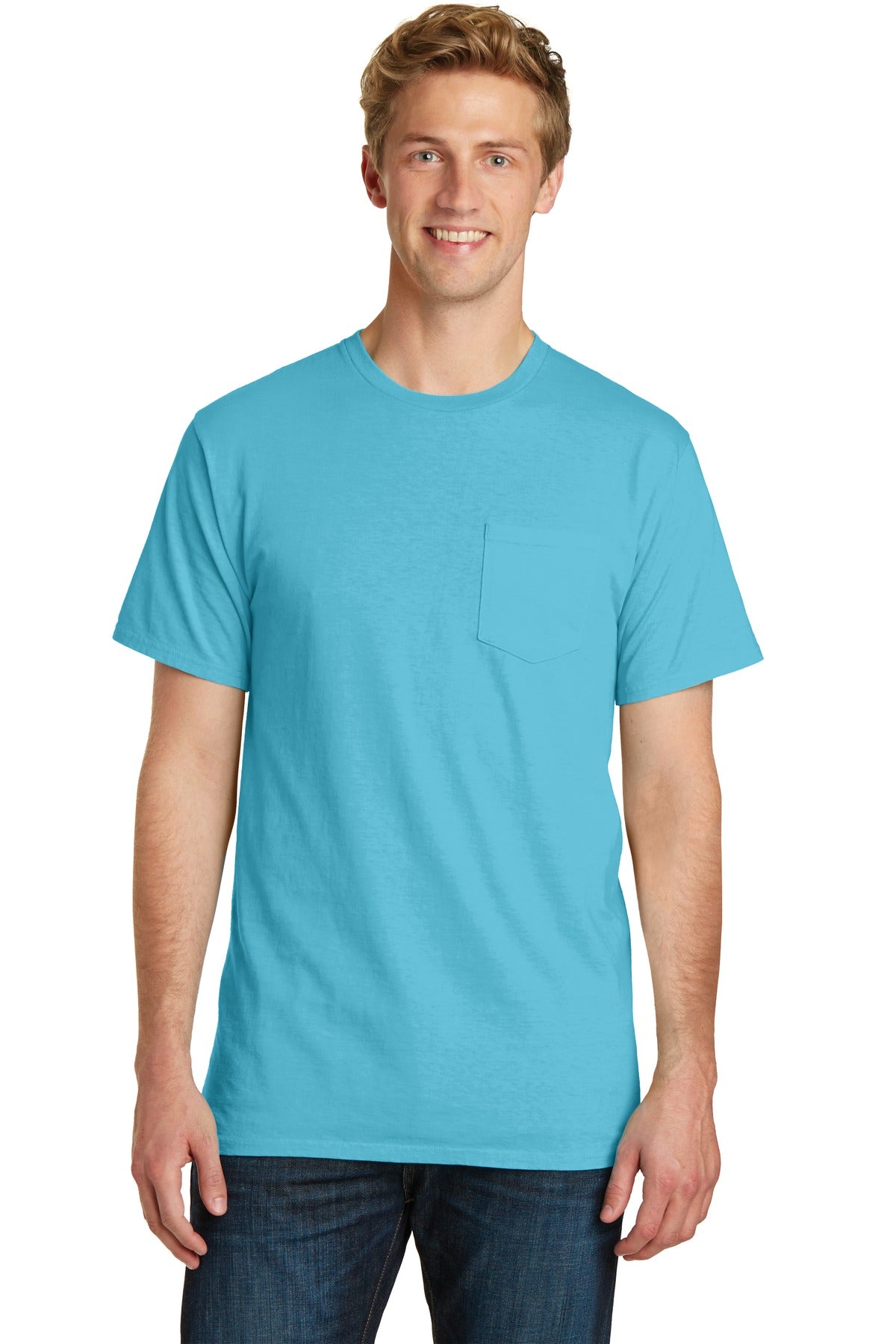Port & Company? Beach Wash? Garment-Dyed Pocket Tee.  PC099P
